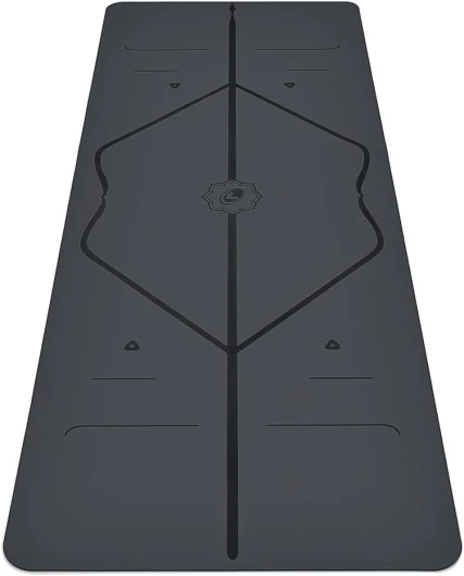 Liforme Tapis de Yoga - Le Meilleur Tapis de Yoga Écologique et Antidérapant Avec un Système d’Alignement Unique et Original - Tapis De Yoga Biodegradable Gris
