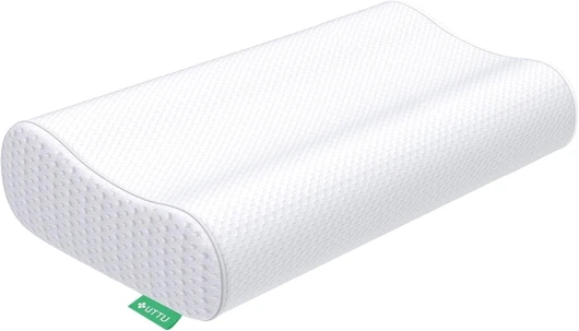 UTTU Oreiller Ergonomique Cervical à Mémoire de Forme, Oreiller Orthopédique pour la Nuque, Réglable en Hauteur, Anti Douleur & Anti Ronflement, Housse Lavable en Bambou