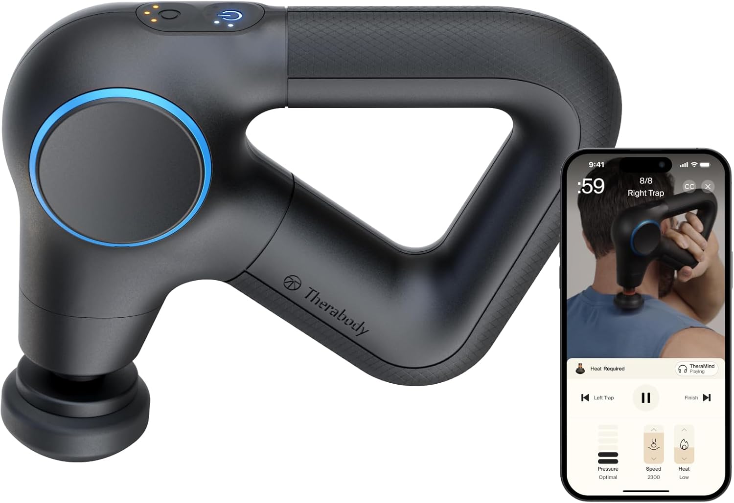Prime Plus Chauffant, Pistolet de Massage Puissant pour Échauffement & Récupération - Massage Silencieux pour Soulager les Douleurs au Cou, Dos, Jambes & Corps (Prime Plus)