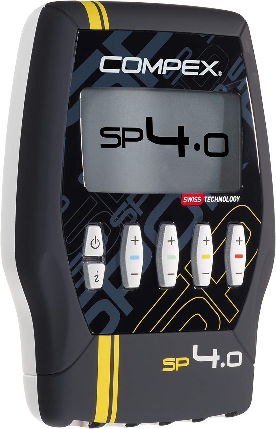 SP4.0 - Electrostimulateur Musculaire EMS, TENS, Massage - 4 canaux indépendants, 999 Niveaux d'intensité, 20 programmes - Compatible Application Coach - Capteur MI Sensor - Coloris Noir