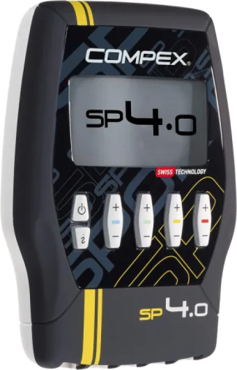 SP4.0 - Electrostimulateur Musculaire EMS, TENS, Massage - 4 canaux indépendants, 999 Niveaux d'intensité, 20 programmes - Compatible Application Coach - Capteur MI Sensor - Coloris Noir
