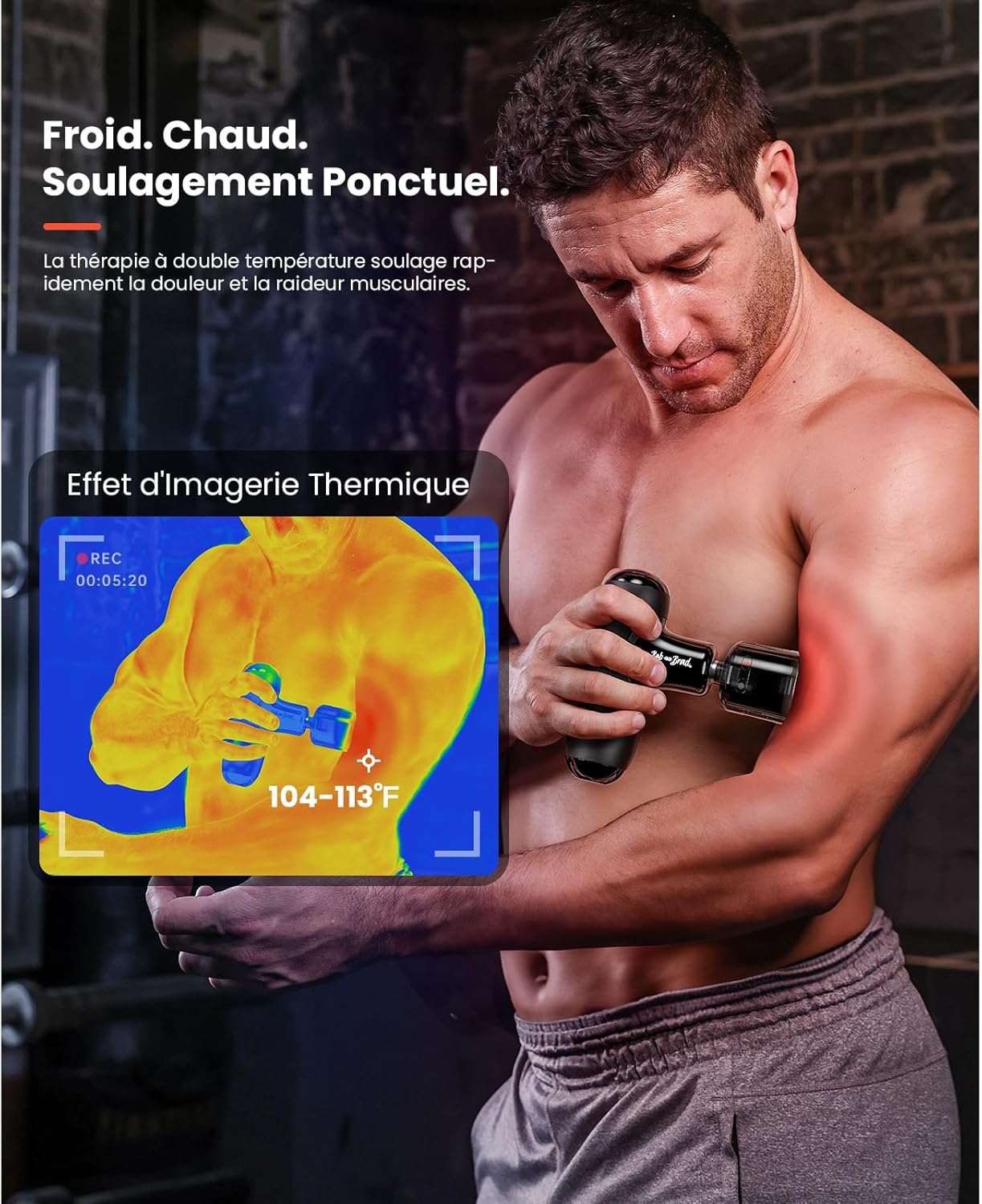 Q2 Pro Pistolet de Massage Musculaire avec Tête Chauffante & Froide - Mini Masseur Dos - Pistolet Masseur Portable pour Récupération Sport et Bureau - Silencieux, Mallette Incluse Noir Minuit