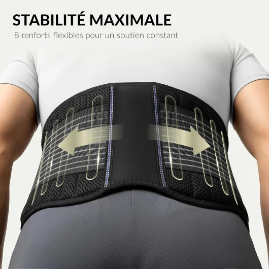 Ceinture Lombaire, Ceinture Dorsale Pour Hommes et Femmes - Orthèse Dorsale Légère et Respirante Pour le Soutien du dos et le Soulagement de la Douleur (XXL 110-130 cm)
