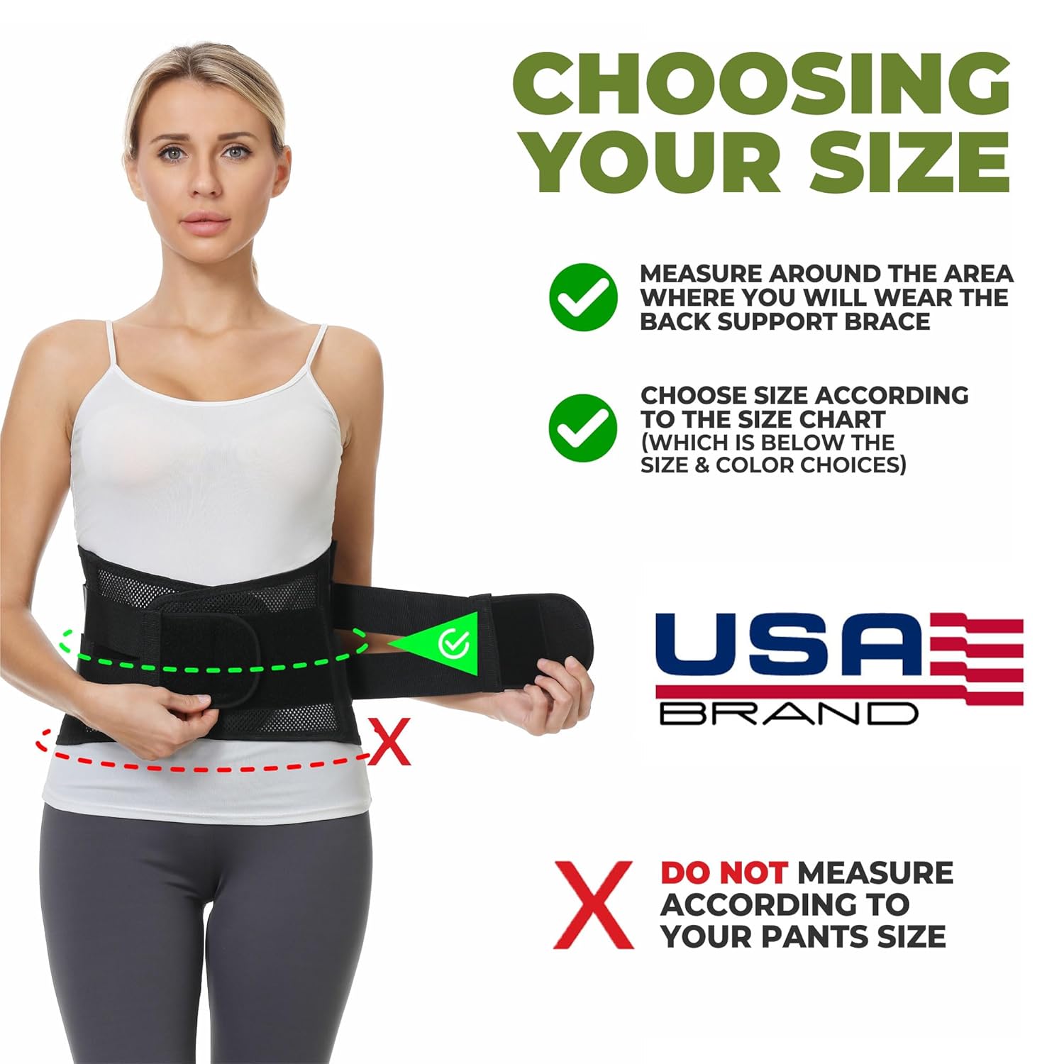 NEOtech Care Ceinture lombaire avec sangles de compression doubles et support au bas du dos EXTRA-LARGE - Tissu respirant léger pour sport, exercice (Noire, Taille M) M Noire