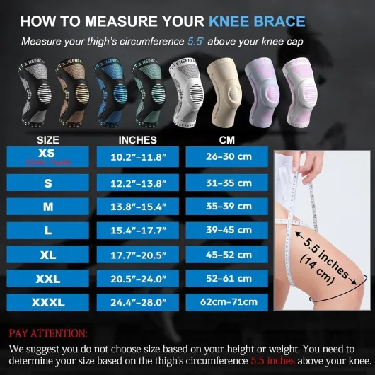 Genouillère Professionnelle pour Homme et Femme avec Coussinets en Gel Rotulien et Stabilisateurs Latéraux,Genouillères de Qualité Médicale pour la Course,les Déchirures du Ménisque,l'arthrite L 2 Bleu