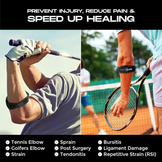 Coudiere Tendinite - Soulage La Douleur Du Tennis Elbow - Coudiere Epicondylite Homme et Femme - Soutien Et Confort Tendinite Coude - Attelle Coude - Bracelet Epicondylite Bande 1 Pack Bleu