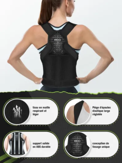 Posture Correcteur Dos Homme Femme: Ceinture Dorsale Maintien du Dos Droit - Redresse Tenir Soutien Lombaire Invisible Orthese - Respirant et Réglable Redresseur Cou Dorsale et Des Épaules Taille M