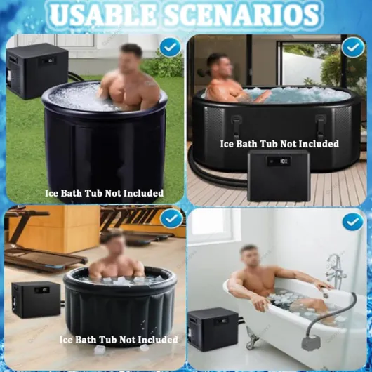 Refroidisseur d'eau à Bain de Glace pour la récupération par cryothérapie et différents Bains de plongée à Froid - Refroidisseur à Immersion à Froid 0,3 P avec Filtre Externe, Pompe