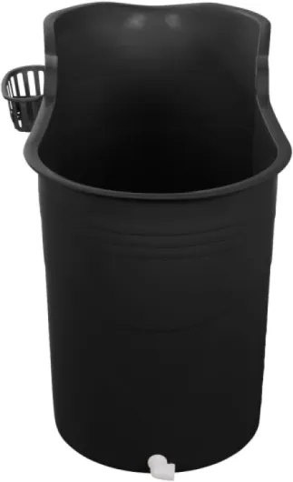 HelloBath® – Bath Bucket XL (Comfort) – 122 cm – Baignoire assise pour adultes – Bain glacé – Tuyau d’évacuation extensible jusqu’à 3 m – Extras : tablette, robinet et housse de protection – Noir Noir 122cm