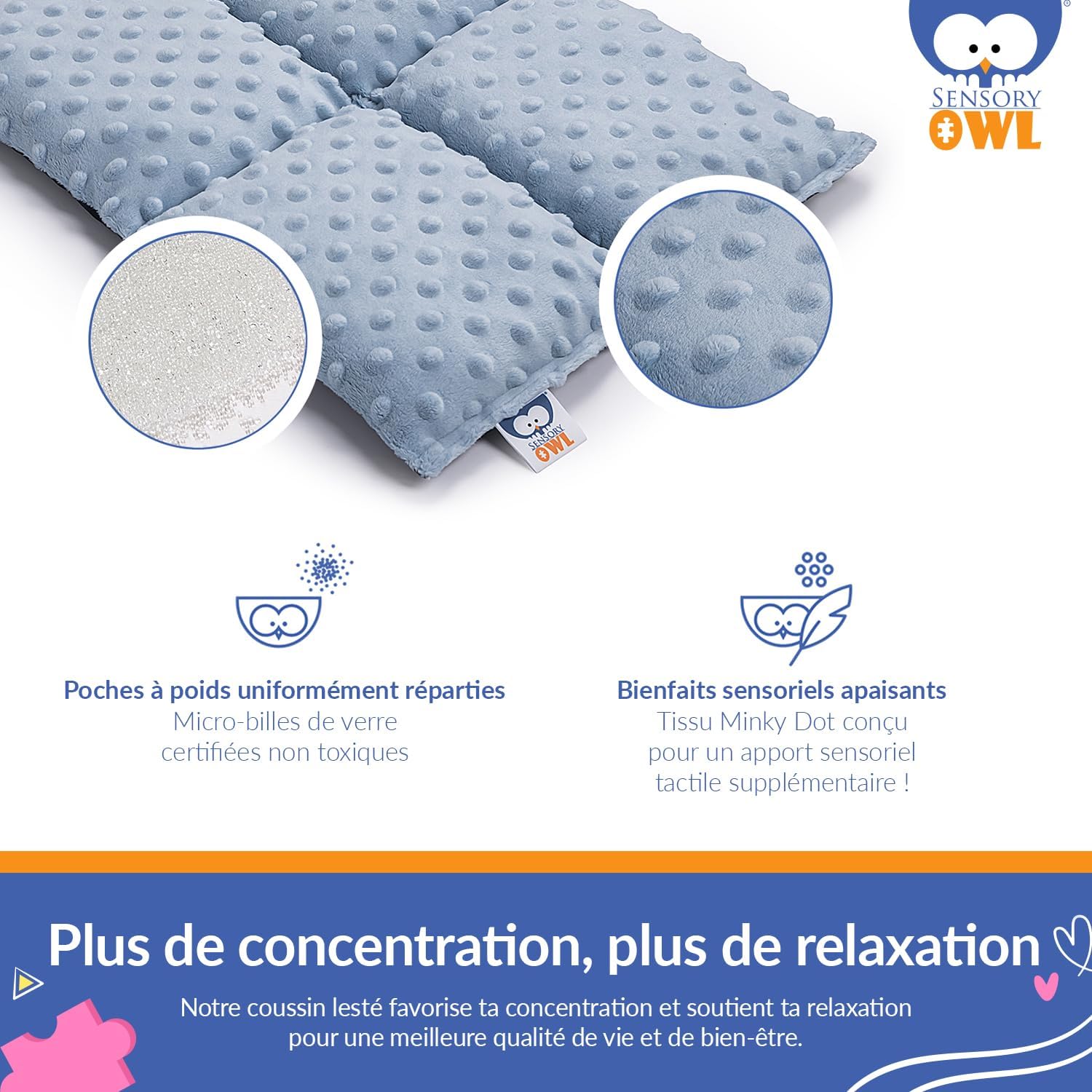 Coussin Lesté Coussin Pondéré pour Genoux Thérapeutique en Coton Tissu Minky pour Enfants Adultes Réduction du Stress 30 x 40 cm 4 kg Rouge Cerise Roungecerise 4kg