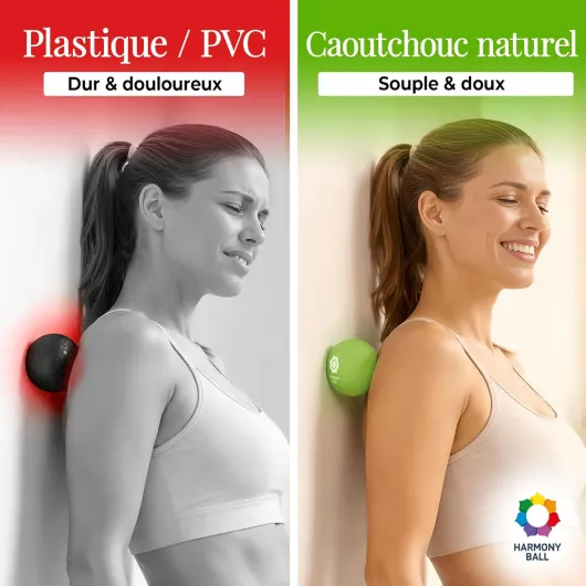 Boule fascia 6,3 cm en caoutchouc naturel (set 2 + filet) – souple, qualité premium pour auto-massage & points trigger – idéal dos, nuque, pieds, yoga & pilates 6,3 cm Moderne