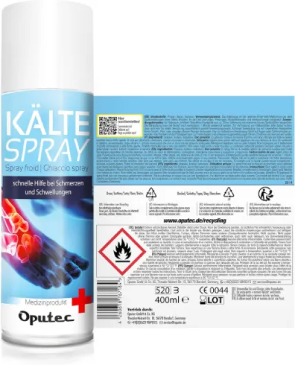 6 x 400ml Oputec Spray froid Sport : Spray de premiers secours en cas de blessures sportives, de douleurs et d'enflures (classique) - Spray réfrigérant médical pour chaque kit de premiers secours