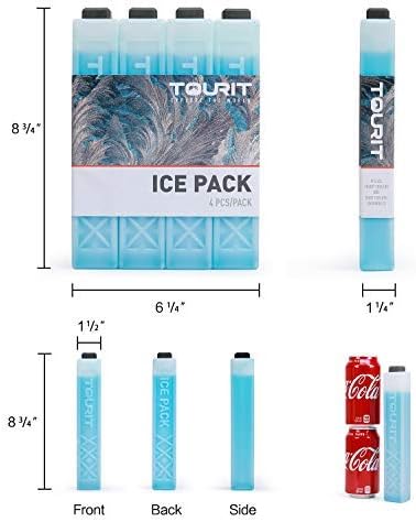 Pack de Glace Longue durée pour glacières Bloc de Glace réutilisable pour boîte à Lunch Packs réfrigérants Rechargeables pour Le Camping, la Plage, Les Pique-niques, la pêche et Plus Bleu 8 pieces