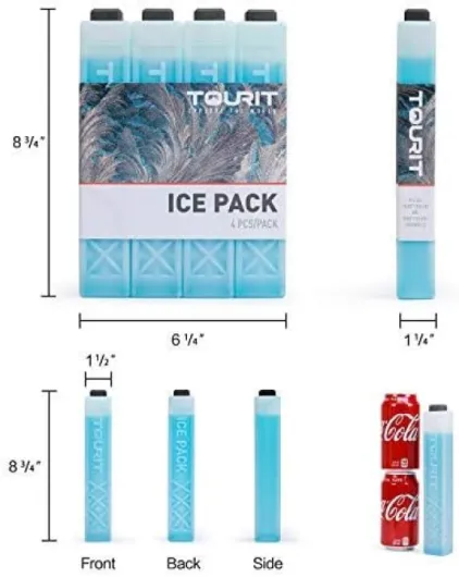 Pack de Glace Longue durée pour glacières Bloc de Glace réutilisable pour boîte à Lunch Packs réfrigérants Rechargeables pour Le Camping, la Plage, Les Pique-niques, la pêche et Plus Bleu 8 pieces