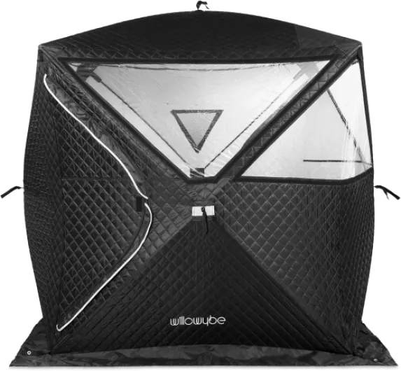 WILLOWYBE Tente de Sauna extérieur Pro - pour 4 Personnes, Tous Temps, isolé, Solide, Vue panoramique, Installation Facile - Sauna Tent