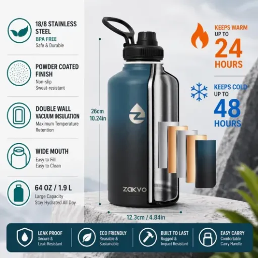 Test Gourde Isotherme 2L ZAKVOP : la grosse bouteille qui fait le job pour la journée