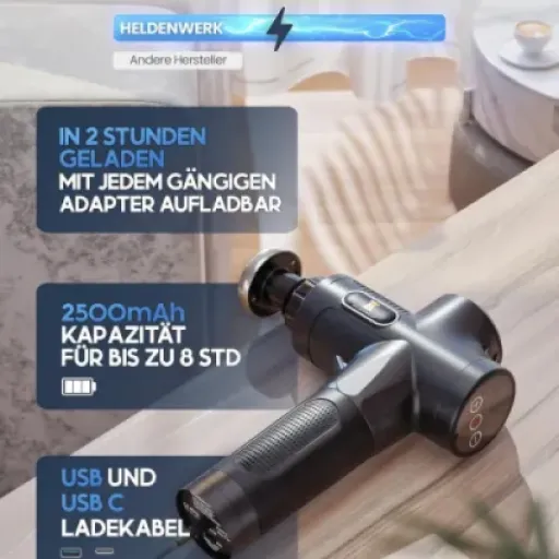 Test HELDENWERK Pistolet de Massage : un massage gun complet qui fait le job sans se ruiner