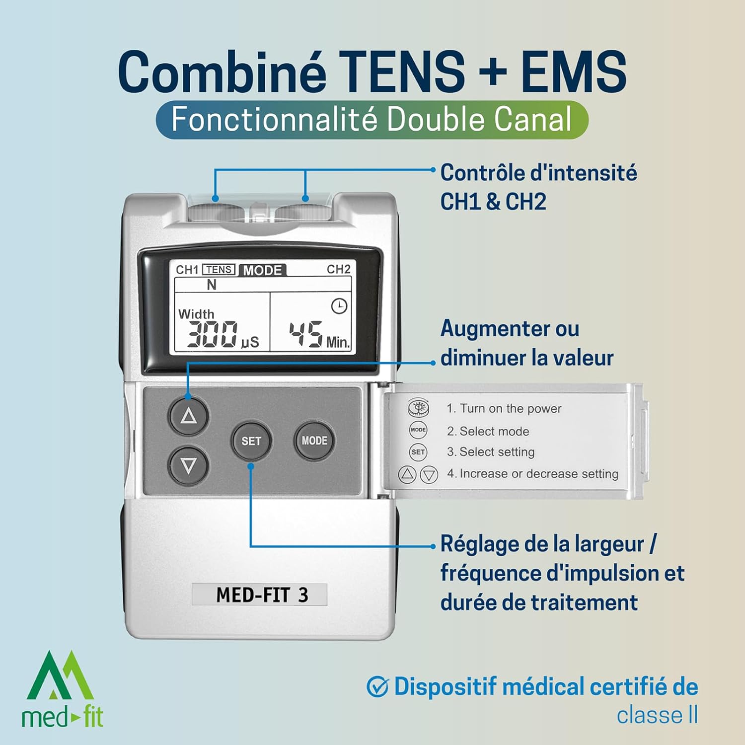 Med-Fit 3 Digital Dual Channel TENS Machine