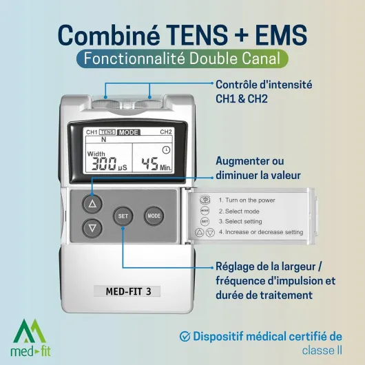 Med-Fit 3 Digital Dual Channel TENS Machine