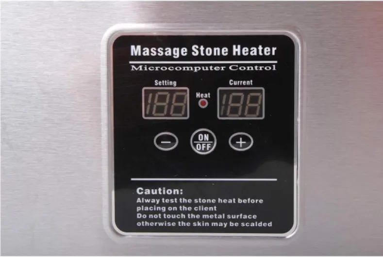 Kit de massage aux pierres chaudes Appareil chauffant Réchaud 5,5 litres avec 18 pierres de massage pour traitement thermique Réchaud à stone - Hot Stone Set - Affichage numérique Basic 5,5 litri & 18 pierres