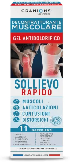 Décontractant Musculaire Gel Anti-Douleur GRANIONS - Soulage rapidement douleurs articulaires, musculaires et post-traumatiques - Effet Cryothérapie, Efficacité scientifiquement démontrée - 100 ml 100 ml (Lot de 2)
