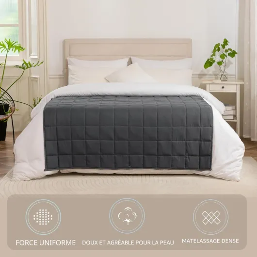 Good Nite Couverture Lestée Couverture Pondérée 125 x 150 cm Plaid Lesté Couverture Lourde avec Perles de Verre Weighted Blanket Gris 4 kg 125 x 150 cm Gris 125x150cm,4kg