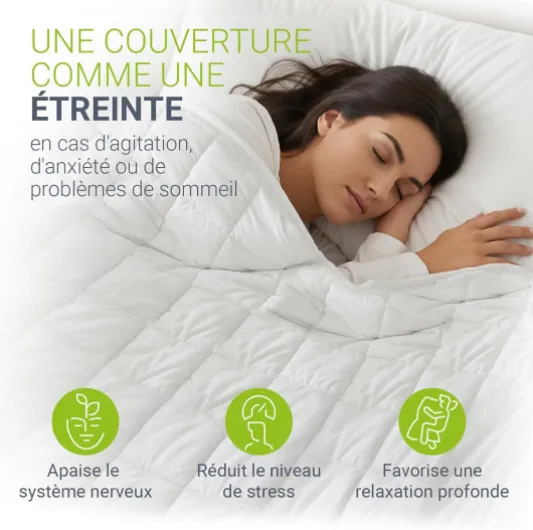 Couverture lestée 135x200 – Thérapeutique & Anti-Stress – Coton, Microfibre & Perles de Verre – pour Sommeil réparateur – 5 kg 135 x 200 cm - 5 kg