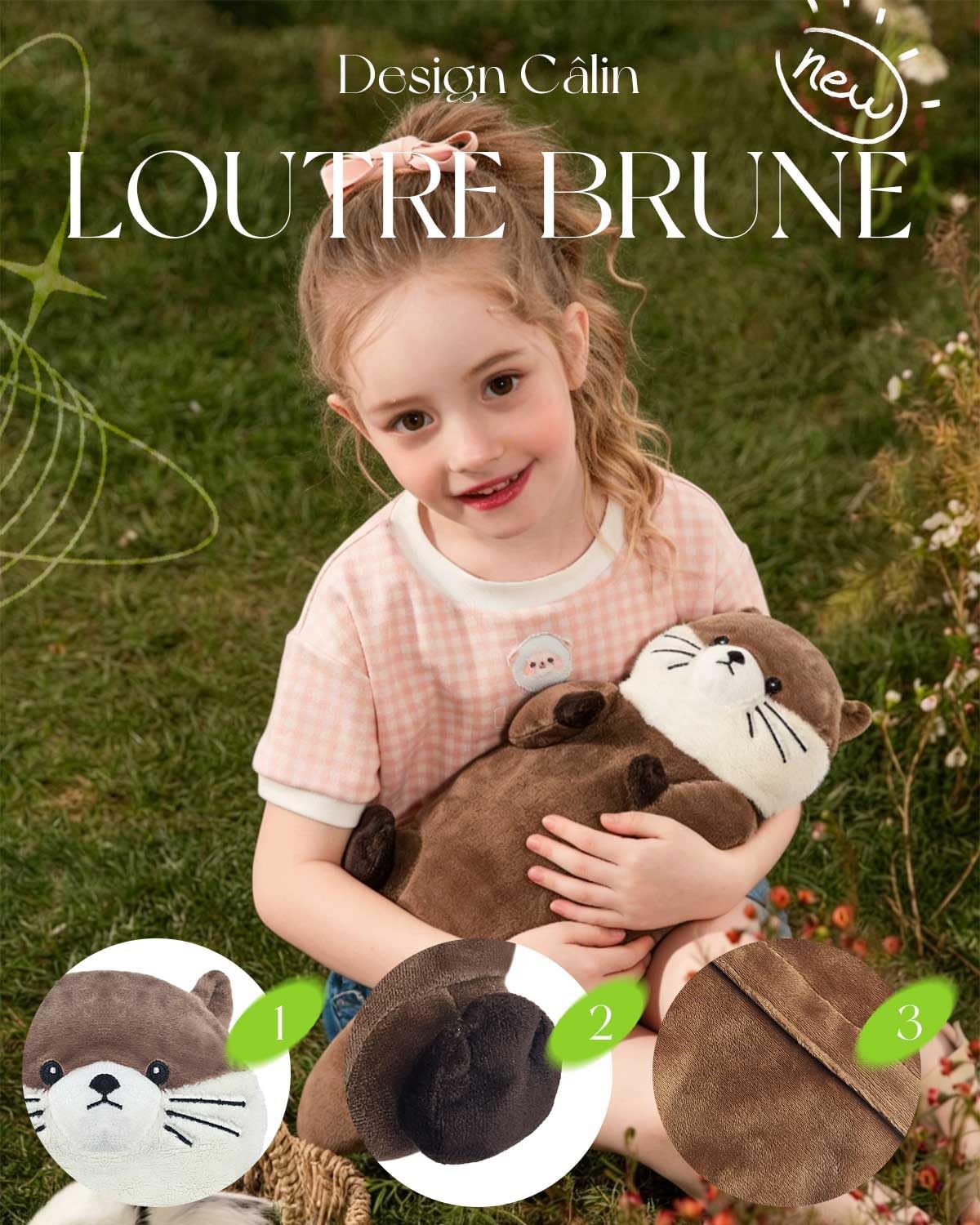 Loutre Bouillotte Micro-Onde Peluche - Coussin Chauffant Micro Onde - Bouillotte Regles Douloureuses Pour Femme - Chaleur et Douceur Coque amovible lavable