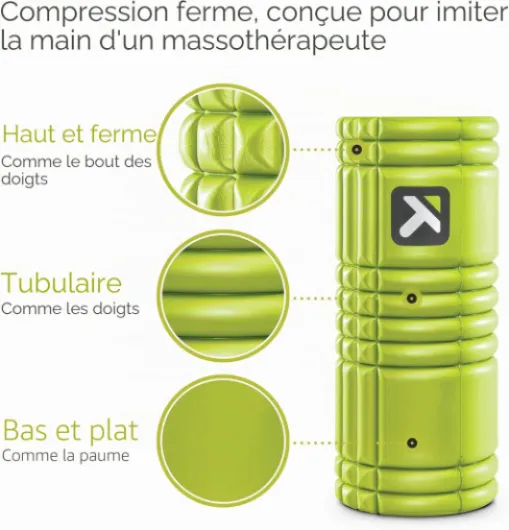 Grid, Rouleau en Mousse avec Instrusctions Vidéos en Ligne, Massage Pronfond des Tissus Musculaires, 13''/33cm Vert Unique