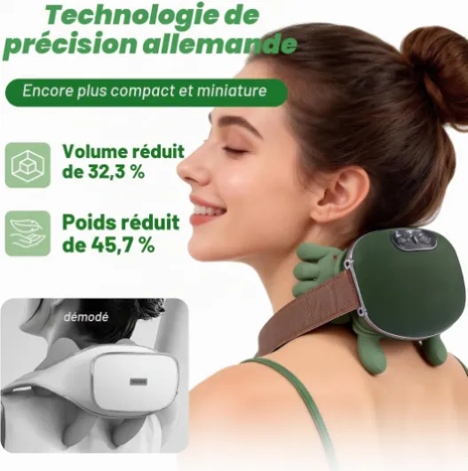 Masseur Cervical 4D avec Chaleur, Masseur Dos Et Cervicales Pour La Nuque Et Les Épaules, Se Détendre Et Soulager Le Stress Vert