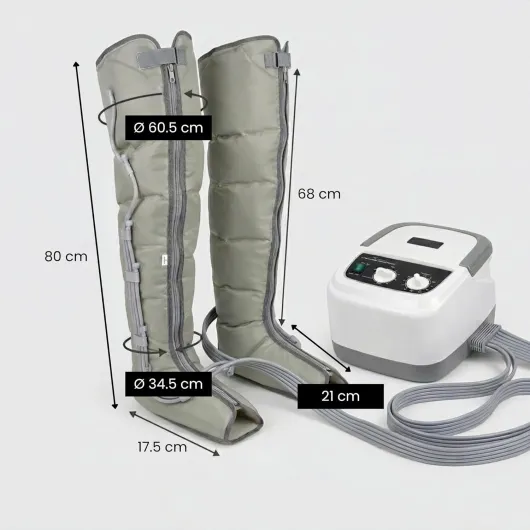 , Bottes Pressothérapie, Drainage Lymphatique, Appareil de Massage, Jambes Pieds Fatigués, Massage et Relaxation, Facile à Utiliser, Eficacité Professionnelle (Dispositif et boucles de jambe) Dispositif et jambes - Blanc